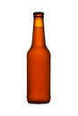 Cold bottle of beer. packshot. on a white background