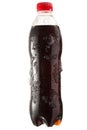 Cold bottle of cola with ice