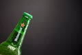 Cold bottle of Heineken Lager Beer with drops Royalty Free Stock Photo