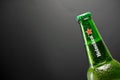 Cold bottle of Heineken Lager Beer with drops Royalty Free Stock Photo