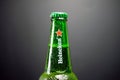 Cold bottle of Heineken Lager Beer with drops Royalty Free Stock Photo