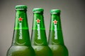 Cold bottle of Heineken Lager Beer with drops Royalty Free Stock Photo