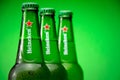 Cold bottle of Heineken Lager Beer with drops Royalty Free Stock Photo