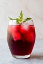 Cold Brew Hibiscus Tea with ice and Mint Leaves. Royalty Free Stock Photo