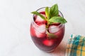 Cold Brew Hibiscus Tea with ice and Mint Leaves. Royalty Free Stock Photo