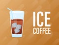 Cold brew iced coffee. Vector stock illustration Royalty Free Stock Photo