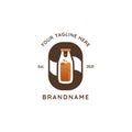 Cold Brew Pressed bottle coffee logo badge icon template