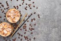 Cold brewed iced coffee in tall glass