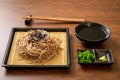 cold buckwheat soba noodles or zaru ramen Royalty Free Stock Photo