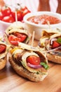 Cold buffet sandwich with omelete and cherry tomato Royalty Free Stock Photo