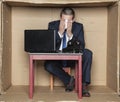 Cold businessman working despite illness Royalty Free Stock Photo