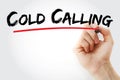 Cold calling text with marker