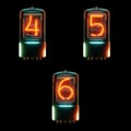 Cold cathode tube alphabet - digits 4-6