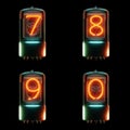 Cold cathode tube alphabet - digits 7-0