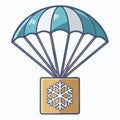 Cold Chain Airdrop Delivery Vector Icon Royalty Free Stock Photo
