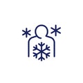 Cold, chill line icon on white