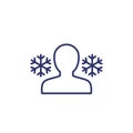 Cold, chill vector line icon