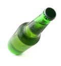 Cold chilled beer in green bottle Royalty Free Stock Photo