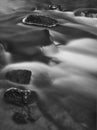 Cold clear water of mountain river in winter time Royalty Free Stock Photo