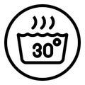 Cold clothes wash icon, outline style