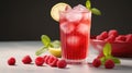 Cold cocktail drink juice ice raspberry Royalty Free Stock Photo