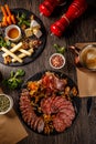 Cold cuts and cheese plate Royalty Free Stock Photo