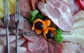 Cold cuts plate Royalty Free Stock Photo