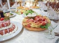 Cold cuts on a well decorated table Royalty Free Stock Photo