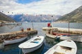 Cold day. Montenegro, view of Bay of Kotor Royalty Free Stock Photo