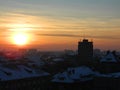 Cold December Sunset in Timisoara Royalty Free Stock Photo