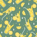 Cold and Delicious Lemonade Party Vector illustration Pattern