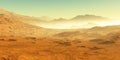Cold desert on Mars. Martian Landscape Royalty Free Stock Photo