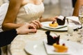 Cold desserts and wedding cakes Royalty Free Stock Photo