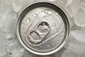 Cold drink in metal can with pull ring Royalty Free Stock Photo