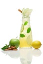 Cold drink apple, lemon, cinnamon and mint