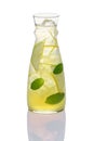 Cold drink apple, lemon, cinnamon and mint