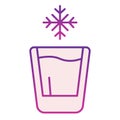 Cold drink flat icon. Iced drink violet icons in trendy flat style. Glass of water gradient style design, designed for Royalty Free Stock Photo