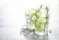 Cold drink Fresh lemonade cucumber lime rosemary
