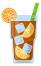 Cold drink glass. Ice tea. Summer refreshment Royalty Free Stock Photo