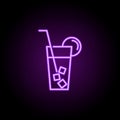 cold drink icon. Elements of Food and drink in neon style icons. Simple icon for websites, web design, mobile app, info graphics Royalty Free Stock Photo