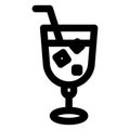 Cold Drink Outline bold Vector Icon which can be easily modified or Edited Royalty Free Stock Photo