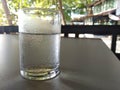 cold drinking water in a clear glass Royalty Free Stock Photo