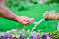 Cold drinking water in nature Royalty Free Stock Photo