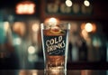 Cold drinks glass on a bar top