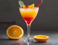 Cold drinks, non-alcoholic, citrus cocktails, lemon, orange, cherries, mint leaves, refreshing