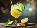 Cold drinks, non-alcoholic, citrus cocktails, lemon, orange, cherries, mint leaves, refreshing Royalty Free Stock Photo