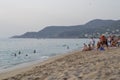 Cold evening on Cleopatra beach in Alanya, Turkey