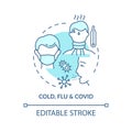 Cold, flu and covid concept icon