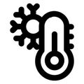 Cold, forecast bold outline vector icon which can easily modify or edit Royalty Free Stock Photo
