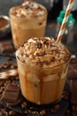 Cold frappe coffee with cream